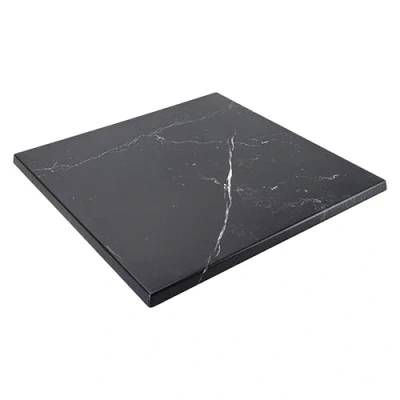 Afbeelding van Oviala Vierkant gelamineerd tafelblad 60 x cm zwart marmer