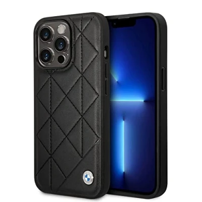 Afbeelding van BMW imitatieleer Back Cover Telefoonhoesje voor Apple iPhone 14 Pro Bescherm je Telefoon, Zwarte Kleur