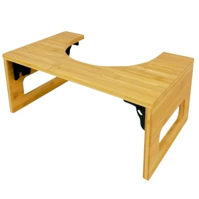 Afbeelding van BUDDLEY® Toiletkrukje Bamboe Inklapbaar WC Krukje Opvouwbaar Toilet Squatty hout Potty Peuter Opstapkrukje Opstapje voor Kinderen Volwassenen Bamboo de juiste houding