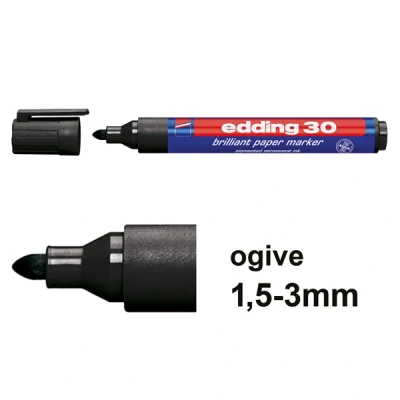 Image de Edding 30 marqueur papier à encre brillante (ogive de 1,5 3 mm) noir
