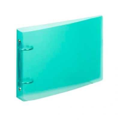 Image de Viquel Classeur à fiches Bristol 14,8x21cm souple et résistant 2 anneaux Format A5 (25x16,5cm) Vert turquoise translucide