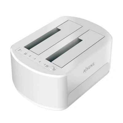 Afbeelding van AISENS Asds D02W Bahia SATA 2.5/3.5A USB 3.0/3.1 Gen1 Dual Dockingstation, kloon, wit