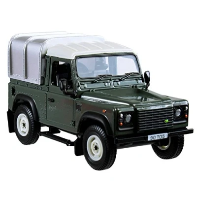 Afbeelding van Britains Land Rover Defender 90 groen 1:32 met luifel, boerderijspeelgoedset geschikt voor boerderijdieren in schaal 1:32, geschikte verzamelaars en kinderen vanaf 3 jaar