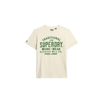 Afbeelding van Superdry Machined Goods Workwear Tshirt print, Heren, Maat: Small, Cream
