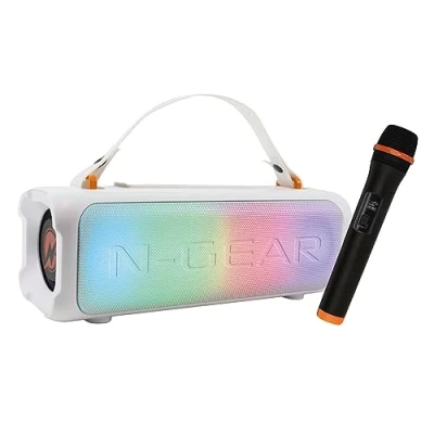 Afbeelding van N Gear Blazooka 703W Bluetooth Speaker Karaokeset Partybox met Microfoon Wit