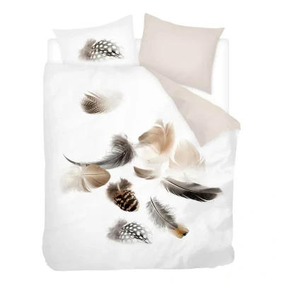 Afbeelding van Snoozing Feathery Flanel Dekbedovertrek Lits jumeaux 240x200/220 cm + 2 kussenslopen 60x70 White