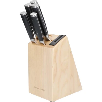 Afbeelding van KitchenAid Messenblok Gourmet Berkenhout 6 Delig