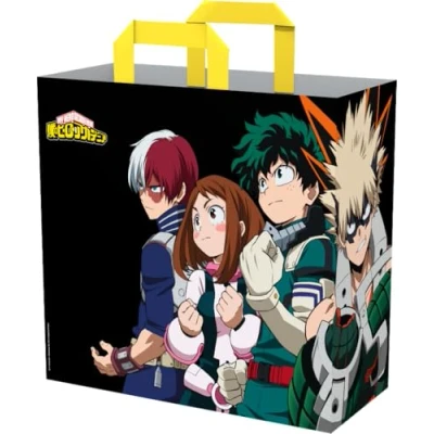 Afbeelding van Konix My Hero Academia Sac cabas Taille M 40 x 45 20 cm Matière recyclée Motif Team Noir
