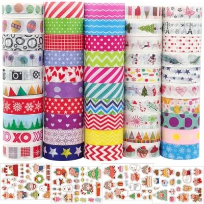 Afbeelding van Baozun Washi Tape 50 rollen Masking Decoratief plakband om te knutselen