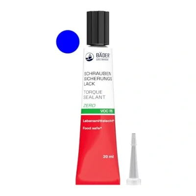 Afbeelding van De originele Zero schroefveiligheidslak serie blauw 20 ml van BÄDER LACKE artikelnummer 1962 gereedschap voor het vastzetten, ondertekenen, verzegelen, en manipulatieherkenning