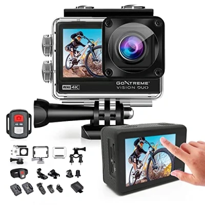 Afbeelding van GoXtreme Vision Duo 4K Actioncam 4K, Dual display, Spatwaterdicht, Stofdicht, Waterdicht, WiFi, Time lapse