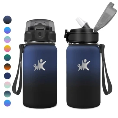 Afbeelding van KollyKolla 500 ml thermosfles, thermosfles met rietje, BPA vrij, lekvrije dubbelwandig, voor jongens, meisjes, sportschool, outdoor