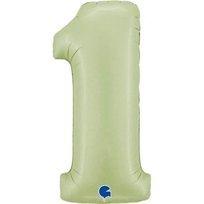 Afbeelding van Olijfgroene Folie Ballon cijfer 1 102cm