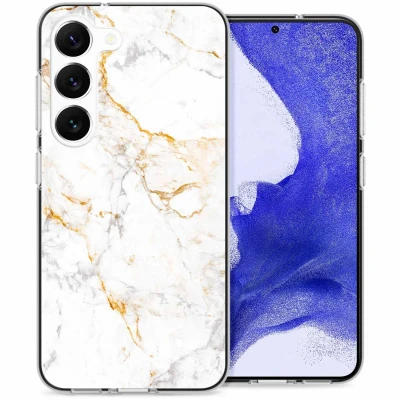 Afbeelding van iMoshion hoesje Geschikt voor Samsung Galaxy S23 Plus Siliconen Design Wit / White Marble