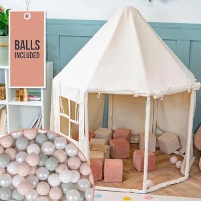Afbeelding van KiddyMoon Opvouwbare speeltent met 700 ballen, voor kinderen, paviljoen, eenvoudig op te zetten, om binnen en buiten spelen