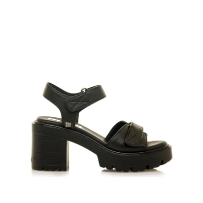Afbeelding van mtng Emeline Sandalen met plateauzool, Dames, Maat: 37, Black Pu