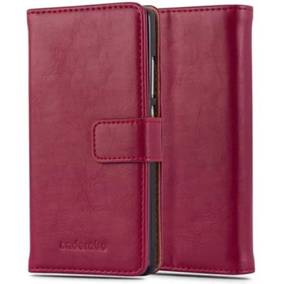 Afbeelding van Cadorabo Hoesje geschikt voor Huawei P8 LITE 2015 in WIJN ROOD Beschermhoes met magnetische sluiting, standfunctie en kaartvakje Book Case Cover Etui