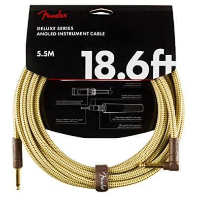 Afbeelding van Fender Deluxe Series Instrument Cable S&gt;A 5.5m (Tweed) Gitaarkabel