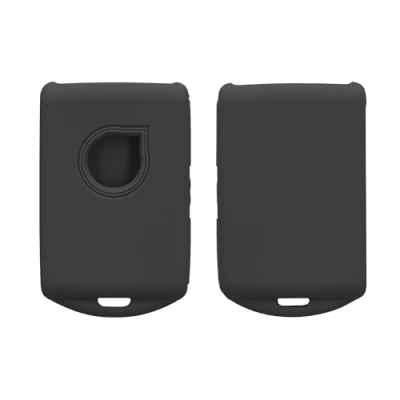 Afbeelding van kwmobile Autosleutelaccessoire compatibel met Volvo 4 toetsen Keyless Go autosleutel, zachte siliconen hoes voor autosleutels, mat zwart