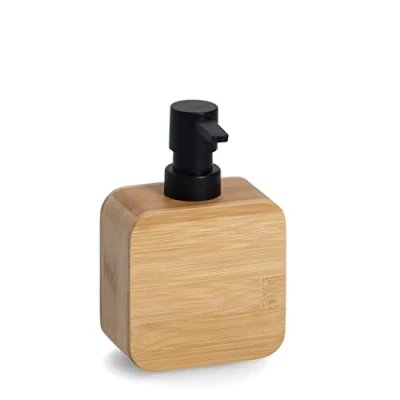 Afbeelding van Zeller Zeeppompje/dispenser luxe kwaliteit bamboe hout 15 cm