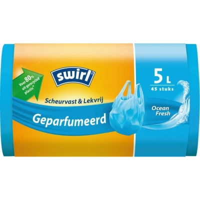 Afbeelding van Swirl Pedaalemmerzakken Geparfumeerd Ocean Fresh 5 liter 45 stuks