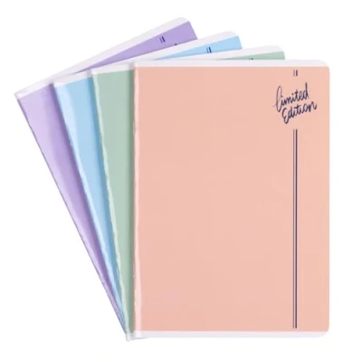 Afbeelding van gimboo Schoolschrift, DIN A5, 60/60 vellen, geruit, gemengd, 4 stuks, verschillende motieven, voor de eerste schooldag, met rand, witte kaarten, blauw geruit