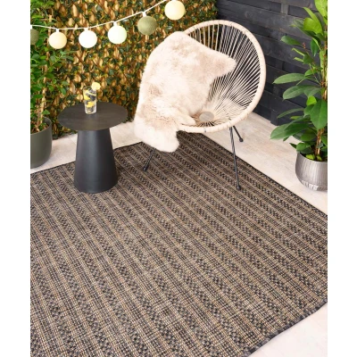 Afbeelding van Buitenkleed Horizon Beach Zwart/beige 80x150 Cm