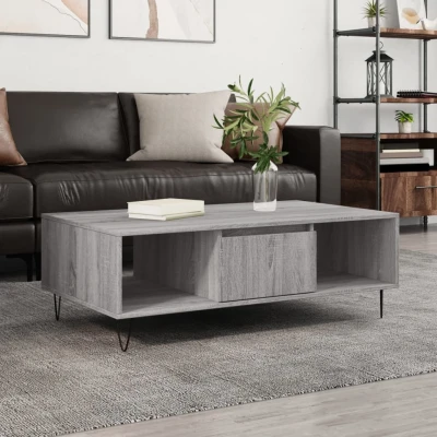 Afbeelding van Salontafel 104x60x35 cm bewerkt hout grijs sonoma