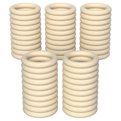 Afbeelding van Chiluxendo 50 stuks natuurlijke houten cirkelringen, cirkel, bijtring, voor ambachtelijke decoratie, sieraden maken, macramé doe het zelf hangers, hangers