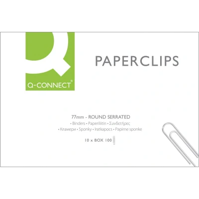 Afbeelding van Q connect Papierklemmen, 77 Mm, Doos Van 100 Stuks Papierklemmen