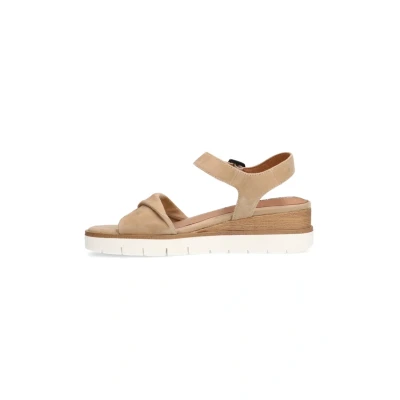 Afbeelding van Manfield Sandalen met plateauzool, Dames, Maat: 36, Beige Schoenen