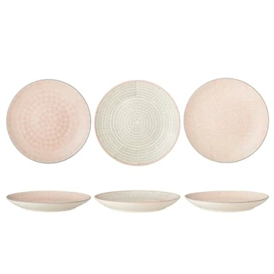 Afbeelding van Bloomingville Set van 3 Cécile keramische borden, roze, grijs, 25 cm
