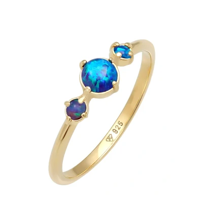 Afbeelding van Elli GEO TRIO Ring, Dames, Maat: 54, Dunkelblau