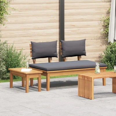 Afbeelding van vidaXL 2 delige tuinbank set massief hout teak