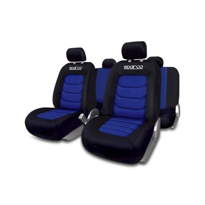 Afbeelding van SPARCO S LINE SPC1019AZ Stoelhoes blauw/zwart Polyester voor en achter