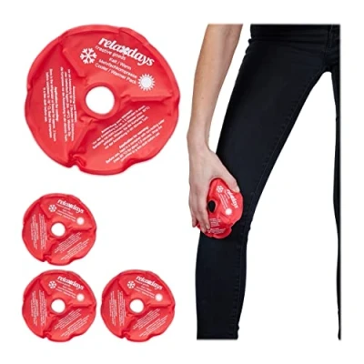 Afbeelding van Relaxdays gel pack voor knie set van 4 hotpack coldpack herbruikbaar rood
