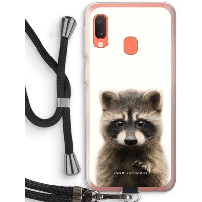 Afbeelding van Case Company® hoesje met Koord geschikt voor Samsung Galaxy A20e Rocco Telefoonhoesje Zwart Bescherming aan alle Kanten en Over de Schermrand