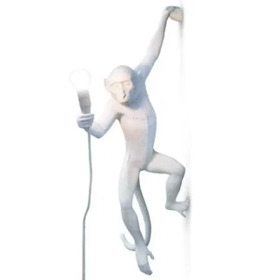 Afbeelding van LED decoratie wandlamp Monkey Lamp, wit, links