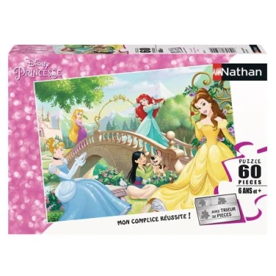 Afbeelding van Nathan Kinderpuzzel 60 stukjes Middag tussen Disney Prinsessen Meisje of jongen vanaf 6 jaar Hoogwaardige puzzel Dik en duurzaam karton 86567