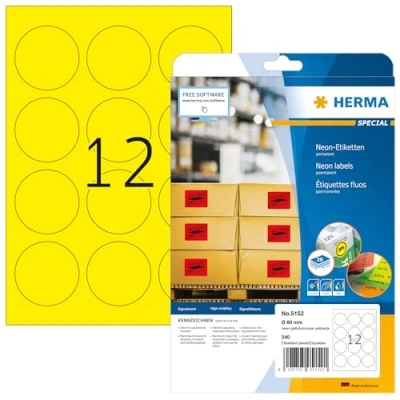 Afbeelding van HERMA 5152 Geel Zelfklevend printerlabel printeretiket