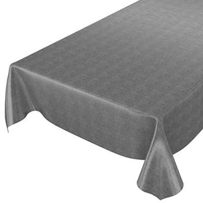 Afbeelding van ANRO tafelkleed, tafelzeil, antraciet, linnenlook, 220 x 140 cm