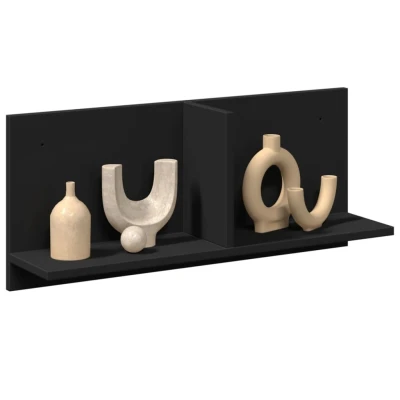 Afbeelding van Wandkast 70x16,5x30 cm bewerkt hout zwart