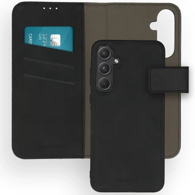 Afbeelding van iMoshion Hoesje Geschikt voor Samsung Galaxy A55 Met Pasjeshouder Uitneembare 2 in 1 Luxe Bookcase Zwart