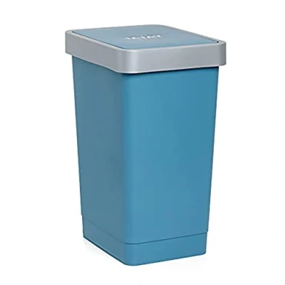 Afbeelding van Tatay Smart Keukenafvalemmer, inhoud 25 l, kanteldeksel, polypropyleen, BPA vrij, vuilniszak 30 l. Ocean. Afmetingen 26 x 34 47 cm