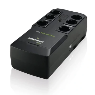 Afbeelding van Tecnoware ERA PLUS STRIP 800 UPS zonder onderbreking 6 Schuko uitgangen looptijd tot 20 min/pc of 60 min/modem router AVR en TecnoManager Software Vermogen VA