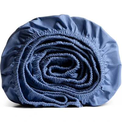 Afbeelding van Yumeko hoeslaken percal serene blue 90x210x30