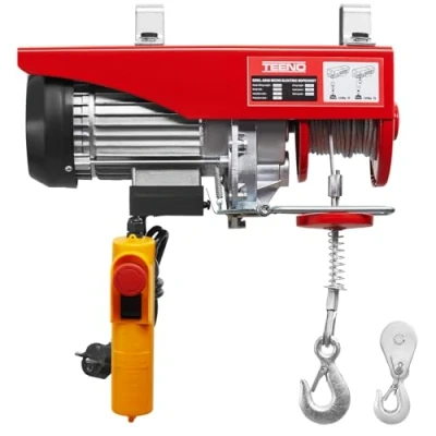 Afbeelding van TEENO elektrische takel 1200 W, overbelasting lift lier 220 V, enkele en dubbele ophanging 300 kg/600 kg, 6 m/min 12 rood (300 kg)