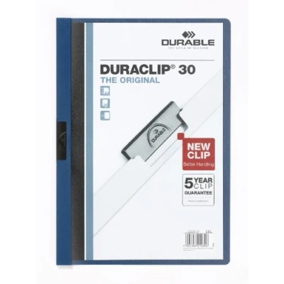 Afbeelding van Durable 222707 Duraclip 30 presentatiemap met clip, donkerblauw, 5 stuks