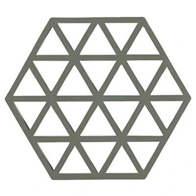 Afbeelding van Zone Potonderzetter Triangles Olive Taupe