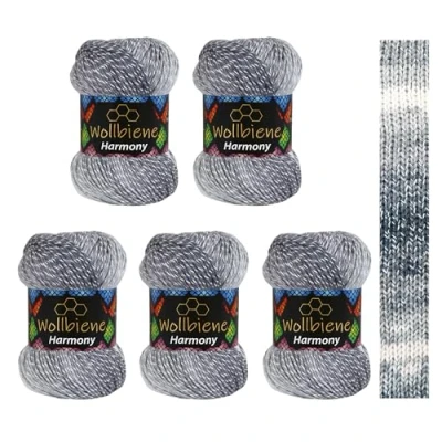 Afbeelding van 5 x 100 g Wollbiene Harmony Batik 500 gram met kleurverloop, 30% katoen, meerkleurig, haakwol, het hele jaar door wol